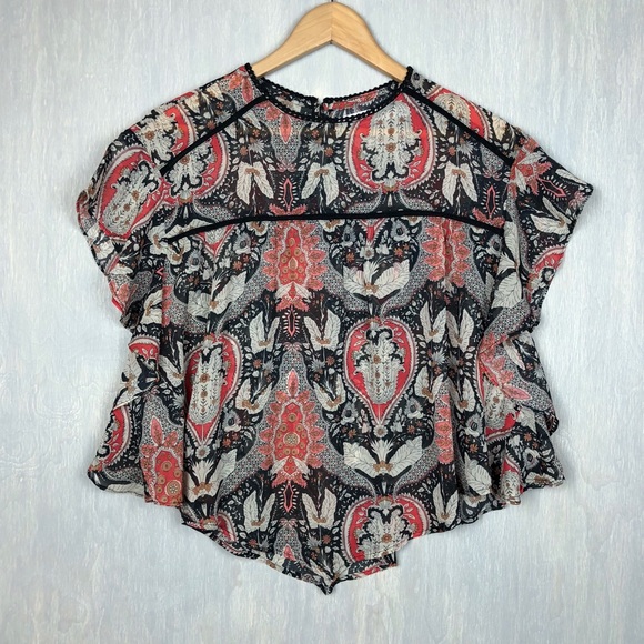 bishop + young Tops - Bishop + Young cropped lace inset top XL